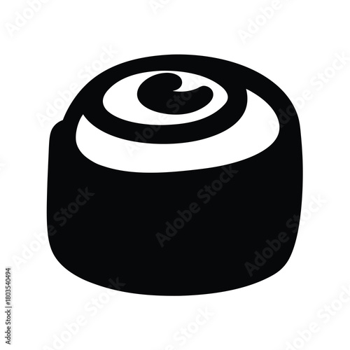 Minimalist icon of a sweet cinnamon roll or pastry bun
