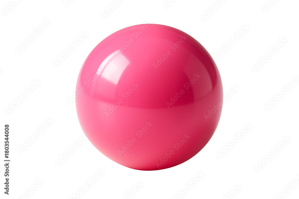 Fototapeta premium A single perfectly smooth and glossy pink plastic table tennis ball object centered against a simple light background isolated on transparent background