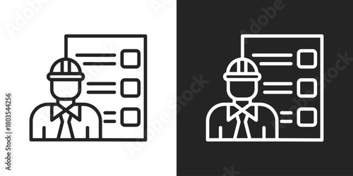 Supervisor Icon In Black And White Outline Style