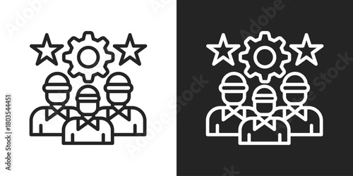 Expert Icon In Black And White Outline Style