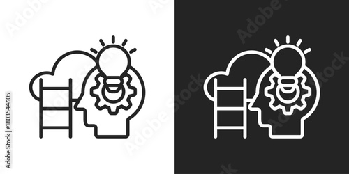 Potential Icon In Black And White Outline Style