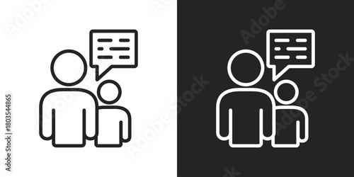 Assistant Icon In Black And White Outline Style