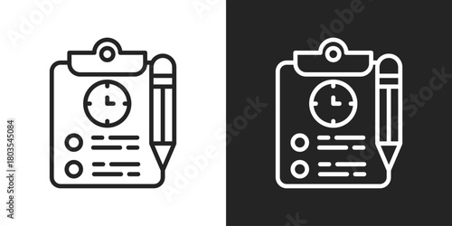 Organized Icon In Black And White Outline Style