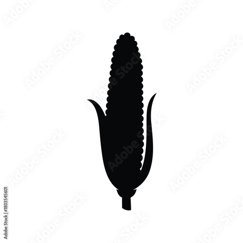Corn cob ear maize harvest silhouette graphic vector