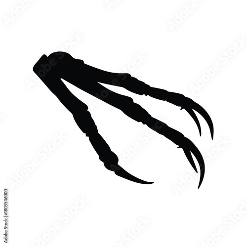 Sharp predatory raptor talon silhouette vector design