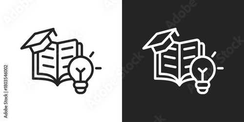 Study Icon In Black And White Outline Style