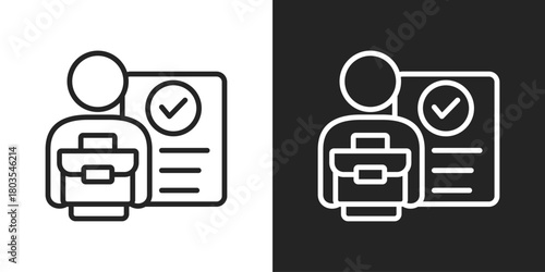 Job Icon In Black And White Outline Style