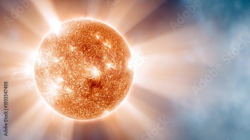 Celestial Brilliance: A radiant star shines brightly against a backdrop of ethereal atmosphere, embodying the awe-inspiring power and magnificence of the cosmos.