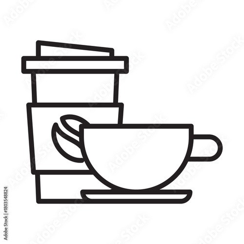 Coffee cup icon set. Coffee icon collection