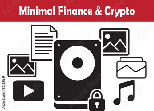 secure digital file storage media data protection icon vector illustration