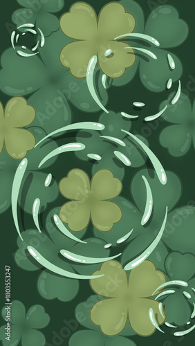 Underwater clover background