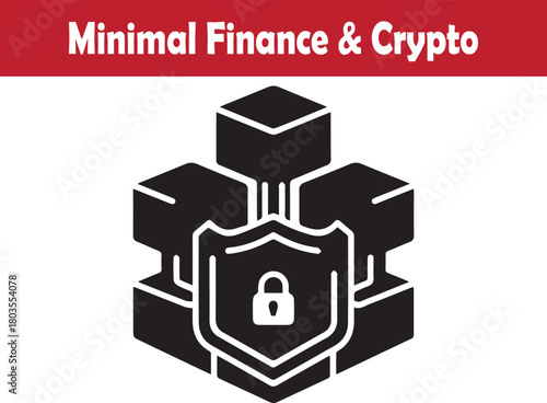 Blockchain security protection crypto data shield lock concept vector illustration