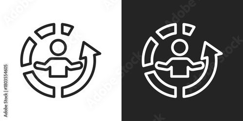 Accountability Icon In Black And White Outline Style