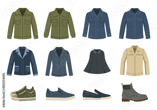 Collection of Stylish Jackets and Shoes for Men and Women.