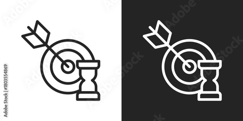 Goal Expiry Icon In Black And White Outline Style