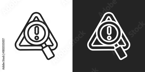 Problem Solving Icon In Black And White Outline Style