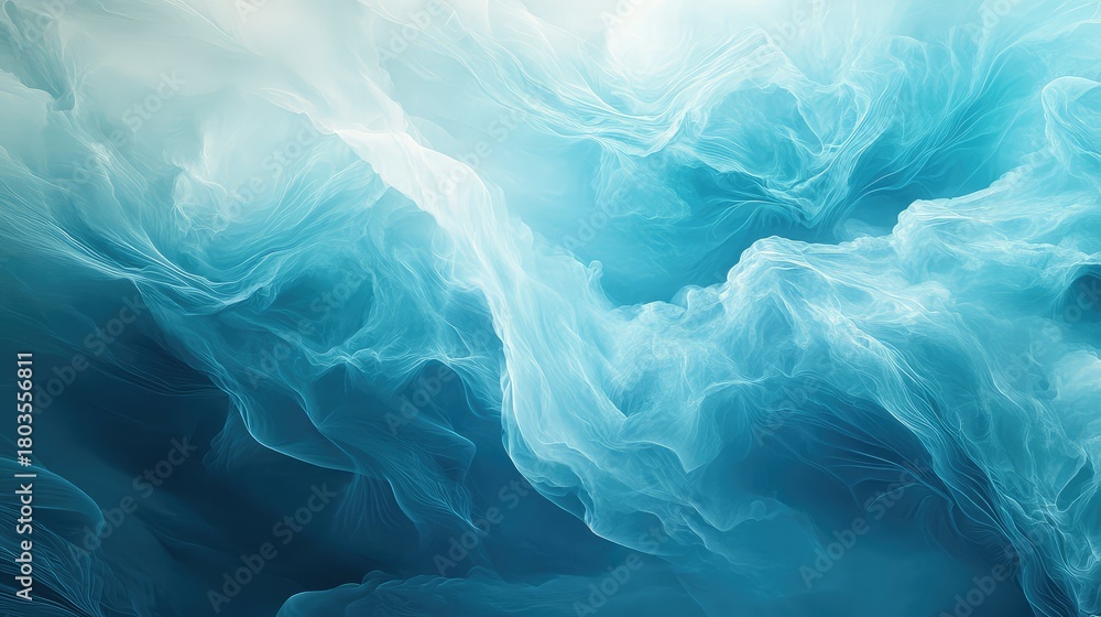Fototapeta premium Flowing blue smoke vapor abstract background texture