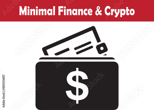 Minimal dollar wallet holding secure financial documents money vector illustration