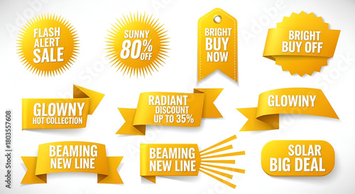 Sale promotion marketing banners flash alert sunny discount bright deal