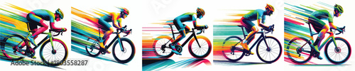 vector image of a man cycling with a white background