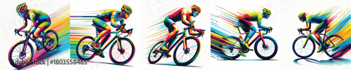 vector image of a man cycling with a white background