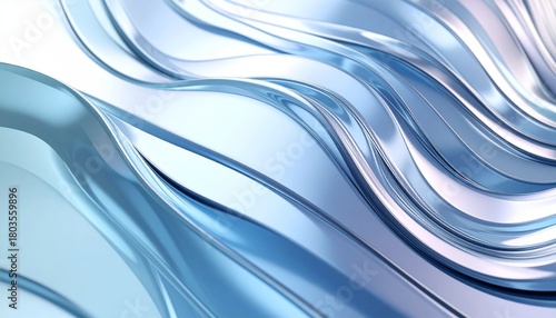 Glass gradient texture with teal and navy ripple pattern and smooth light distortion. Wavy abstract flow, futuristic blur effect, reeded vertical displacement