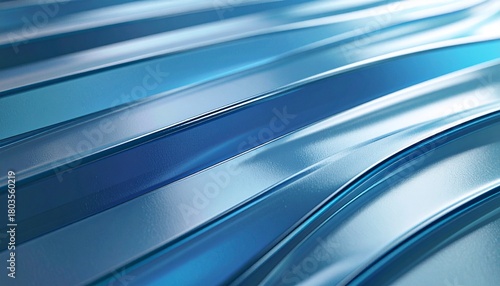 Glass gradient texture with teal and navy ripple pattern and smooth light distortion. Wavy abstract flow, futuristic blur effect, reeded vertical displacement