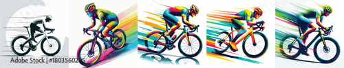 vector image of a man cycling with a white background