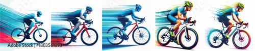 vector image of a man cycling with a white background