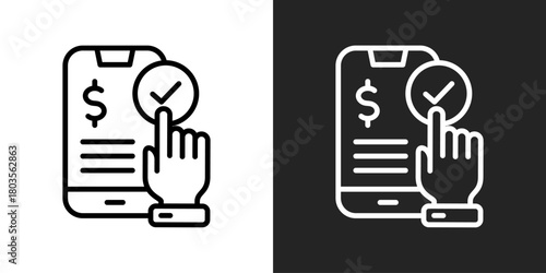 Applied Icon In Black And White Outline Style