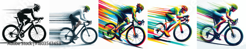 vector image of a man cycling with a white background