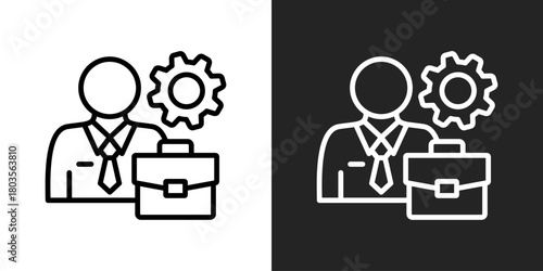 Employment Icon In Black And White Outline Style