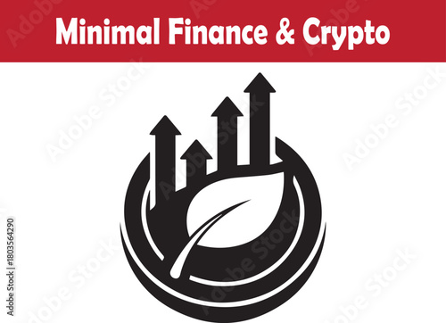 Minimal eco finance growth arrows with sustainable investment vector illustration