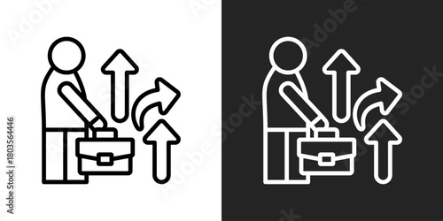 Following Icon In Black And White Outline Style