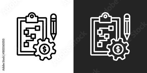 Procedure Icon In Black And White Outline Style