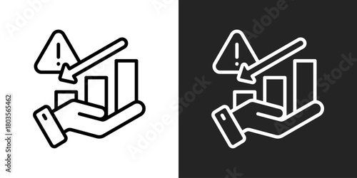Precaution Icon In Black And White Outline Style