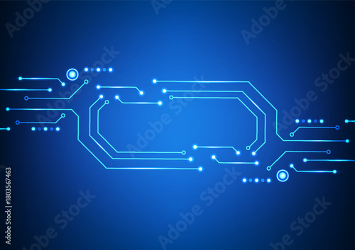 Digital technology circuit background. Futuristic circuit board data network concept. Design for electronic system computer virtual backdrop business and banner.