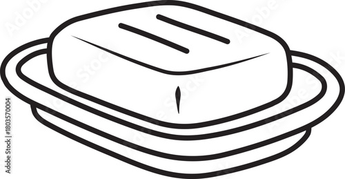 Covered soap dish with bar