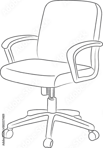 Rolling office chair with armrests