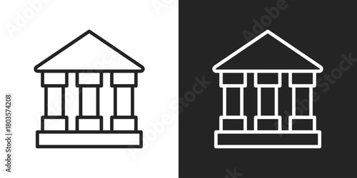 Governance Icon In Black And White Outline Style