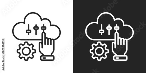 Controls Icon In Black And White Outline Style