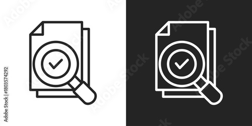 Auditing Icon In Black And White Outline Style