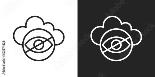 Privacy Icon In Black And White Outline Style