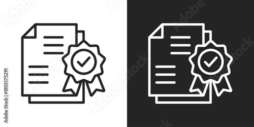 Standards Icon In Black And White Outline Style
