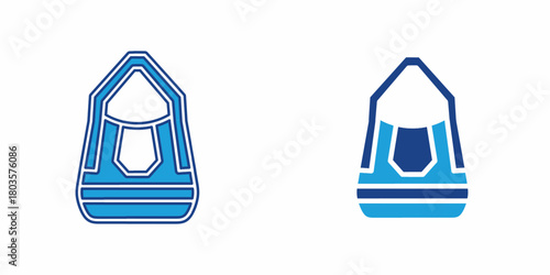 Blue bag icon. Design for business. Stock vector,