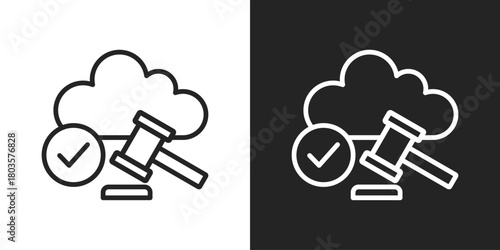 Legal Icon In Black And White Outline Style