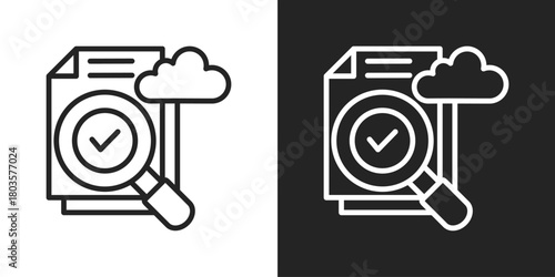 Audits Icon In Black And White Outline Style