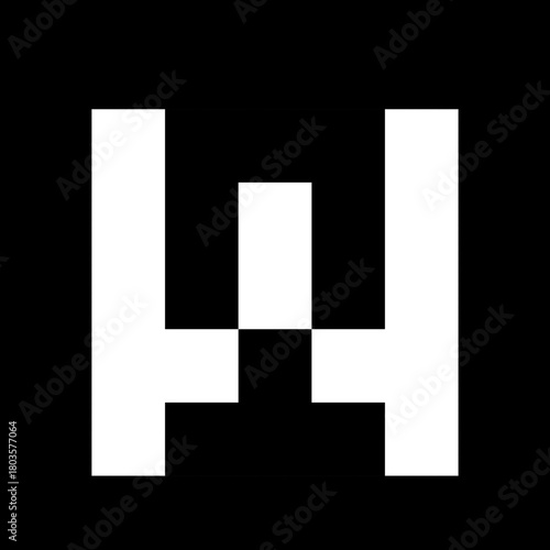 Uppercase Letter W | Open Grid Align: A bold monolithic display font built from continuous rectangular beams, perfect for strong logos and headline blocks.