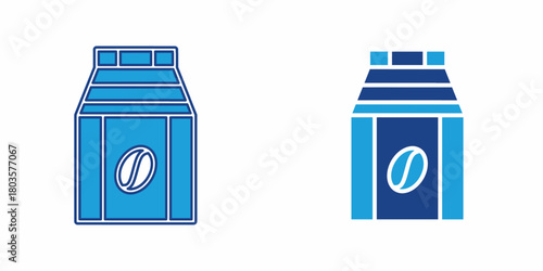 Blue coffee box icon. Design for business. Stock vector,