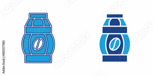 Blue coffee box icon. Design for business. Stock vector,